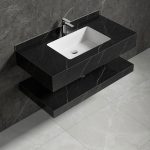 Mobilier baie negru compozit ceramic 1000x500x150 - imagine 2