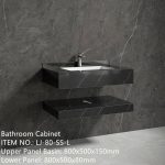 Mobilier baie negru compozit ceramic 800x500x150