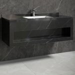 Mobilier baie negru compozit ceramic LJ-120-WHRS-L 1200x500x420