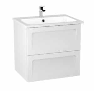 MOBILIER BERYL 60 CM, 2 SERTARE, ALB MAT