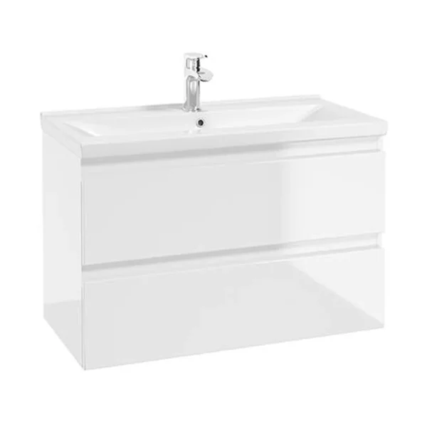 MOBILIER COMO 80, 79.9X40X50 CM, 2 SERTARE SOFT-CLOSE, ALB LUCIOS