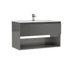 MOBILIER DAILY 100X46X56.5 ANTRACIT LUCIOS,1 SERTAR+RAFT,CU LAVOAR