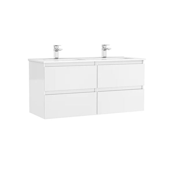 MOBILIER DAILY 120X46X56.5 ALB LUCIOS, 4 SERTARE,CU LAVOAR