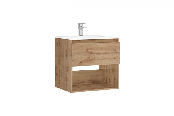 MOBILIER DAILY 60X46X56.5 STEJAR RUSTIC,1 SERTAR+RAFT,CU LAVOAR