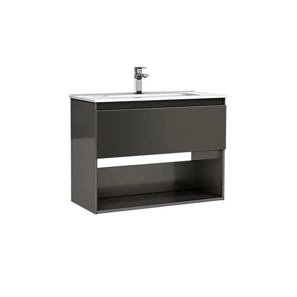 MOBILIER DAILY 80X46X56.5 ANTRACIT LUCIOS,1 SERTAR+RAFT,CU LAVOAR