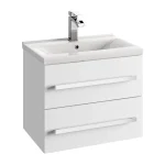 MOBILIER GRANADA 60, 59.9X39.8X50 CM, 2 SERTARE SOFT-CLOSE, MANERE CROM, ALB LUCIOS