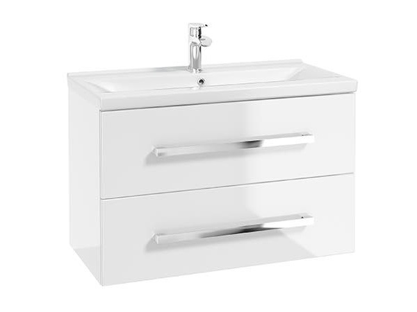 MOBILIER GRANADA 80, 79.9X39.8X50 CM, 2 SERTARE SOFT-CLOSE, MANERE CROM, ALB LUCIOS