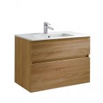 MOBILIER JADE 79.5X44.5 ROBLE,  2 SERTARE + LAVOAR SMILE 81X46 CM