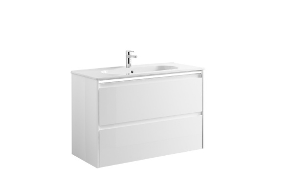 MOBILIER KLEA SUSPENDAT 98,5X45,5 CM, ALB, 2 SERTARE  CU LAVOAR KLEA 101X46 CM