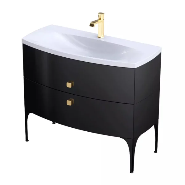 MOBILIER LOUIS 102 CM, 2 SERTARE SOFT-CLOSE,  NEGRU LUCIOS