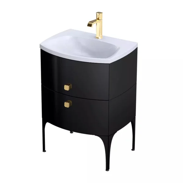 MOBILIER LOUIS 62 CM, 2 SERTARE SOFT-CLOSE, NEGRU LUCIOS