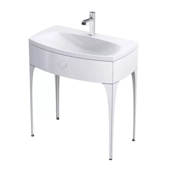 MOBILIER LOUIS 82 CM, UN SERTAR SOFT-CLOSE, PICIOARE INCLUSE,  ALB LUCIOS