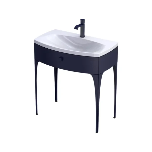 MOBILIER LOUIS 82 CM, UN SERTAR SOFT-CLOSE, PICIOARE INCLUSE, BLEUMARIN MAT