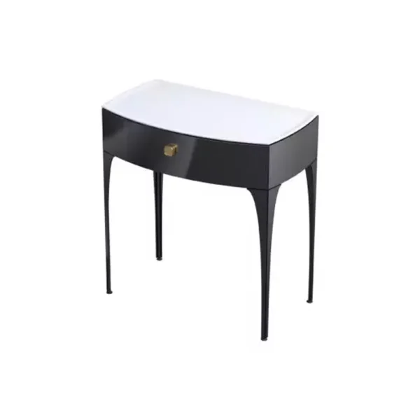 MOBILIER LOUIS 82 CM, UN SERTAR SOFT-CLOSE, PICIOARE INCLUSE, NEGRU LUCIOS