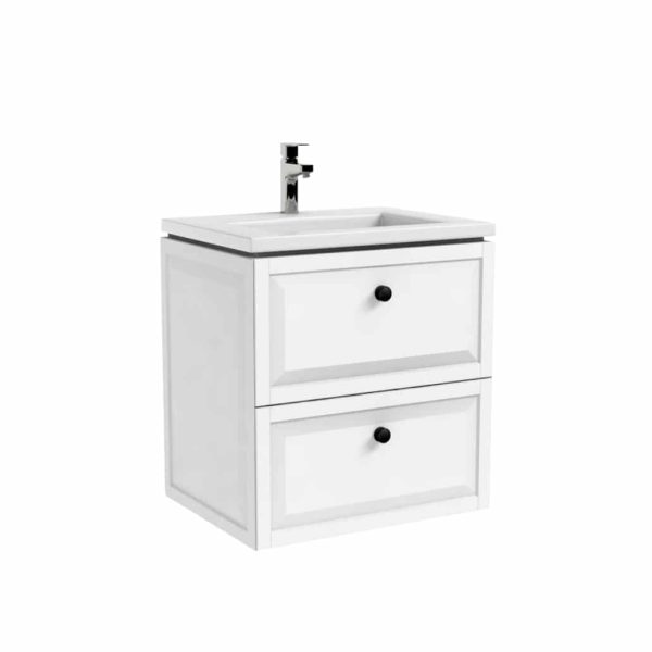 MOBILIER MONTEBIANCO 60 CM, 2 SERTARE, ALB MAT
