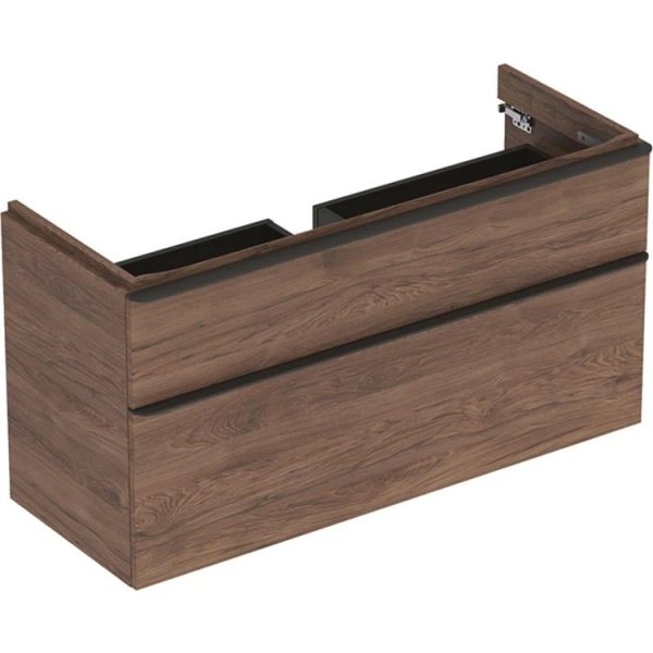 MOBILIER PENTRU LAVOAR SMYLE SQUARE CU 2 SERTARE, 120 CM, NUC AMERICAN HICKORY
