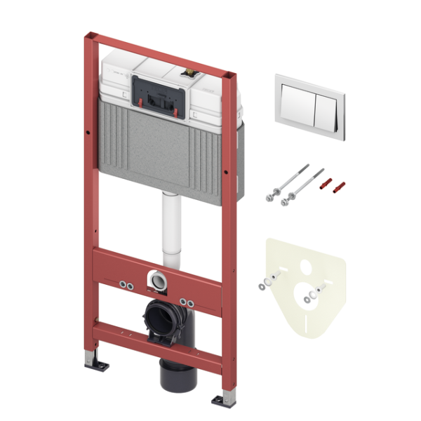 MODUL WC TECEbase CU REZERVOR BASE, INCLUDE CLAPETA TECEbase CROM LUCIOS, IZOLATIE
