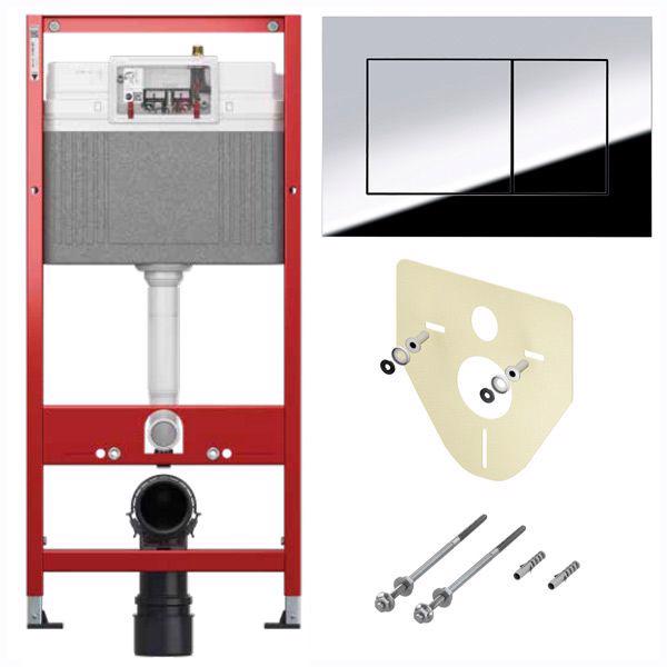 MODUL WC TECEbase CU REZERVOR BASE, INCLUDE CLAPETA TECEnow CROM LUCIOS, IZOLATIE FONICA SI SISTEM DE FIXARE