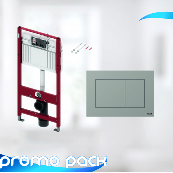 MODUL WC TECEbase CU REZERVOR BASE, INCLUDE CLAPETA TECEnow CROM LUCIOS SI SISTEM DE FIXARE