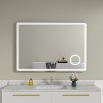 Oglinda baie 100x70 cu lupa. Iluminare led. Functie dezaburire