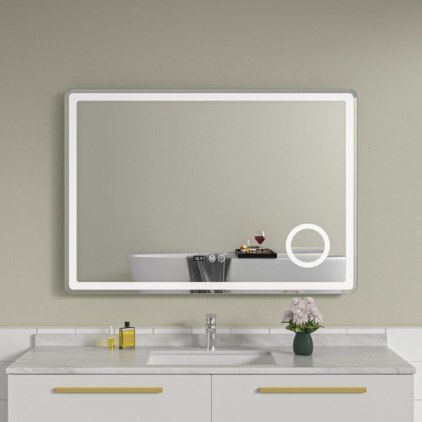 Oglinda baie 100x70 cu lupa. Iluminare led. Functie dezaburire