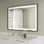 Oglinda baie cu led 120x80 rama neagra - imagine 2