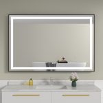 Oglinda baie cu led 120x80 rama neagra