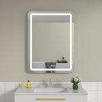 Oglinda baie 60x80 cu led. Functie dezaburire. Ceas digital