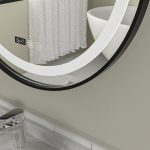 Oglinda baie led rotunda 70x70 rama neagra - imagine 3