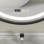 Oglinda baie led rotunda 70x70 rama neagra - imagine 4