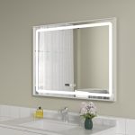 Oglinda baie led 100x70 cu rama argintie din aluminiu - imagine 2