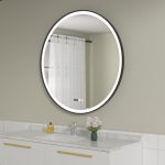 Oglinda baie 90x90 rotunda cu dezaburire. Rama neagra - imagine 2