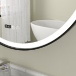 Oglinda baie 90x90 rotunda cu dezaburire. Rama neagra - imagine 3