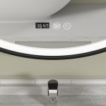 Oglinda baie 90x90 rotunda cu dezaburire. Rama neagra - imagine 4