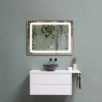 Oglinda baie 80x60 inramata, cu ceas si dezaburire