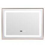 Oglinda baie 80x60 inramata, cu ceas si dezaburire - imagine 2