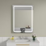 Oglinda baie led 60x80 cu ceas si dezaburire