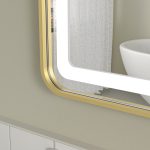 Oglinda baie cu led 120x80 rama aurie. Trei tipuri de iluminare - imagine 5