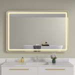 Oglinda baie cu led 120x80 rama aurie. Trei tipuri de iluminare - imagine 6