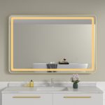 Oglinda baie cu led 120x80 rama aurie. Trei tipuri de iluminare - imagine 7