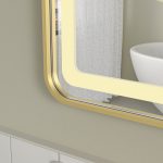 Oglinda baie cu led 120x80 rama aurie. Trei tipuri de iluminare - imagine 8