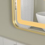 Oglinda baie cu led 120x80 rama aurie. Trei tipuri de iluminare - imagine 9