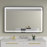 Oglinda baie cu led 120x80 rama neagra. Trei tipuri de iluminare - imagine 2