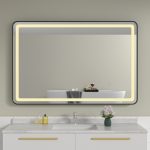 Oglinda baie cu led 120x80 rama neagra. Trei tipuri de iluminare - imagine 4