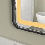 Oglinda baie cu led 120x80 rama neagra. Trei tipuri de iluminare - imagine 8