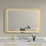 Oglinda baie cu led 60x80, rama aurie, trei tipuri de culoare - imagine 3