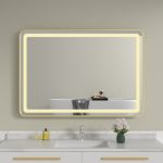 Oglinda baie cu led 60x80, rama aurie, trei tipuri de culoare - imagine 4