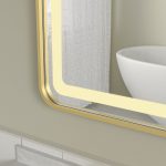 Oglinda baie cu led 60x80, rama aurie, trei tipuri de culoare - imagine 7