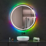 Oglinda baie cu led RGB 90x90 rotunda cu dezaburire - imagine 2