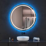 Oglinda baie cu led RGB 90x90 rotunda cu dezaburire - imagine 14